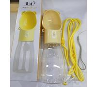VINATO 500ML Gourde Chien Promenade, Portable Bouteille d'eau Portable pour Chien Anti-fuites Bouteille d'eau de Voyage avec Fonction de Retour, Distributeur Eau Chiens pour Camping Randonnée, Jaune