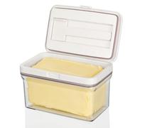 VINATO Beurrier avec Couteau Magnétique et Double Étanchéité - Boîte de Conservation Hermétique 500g pour Beurre, Matière Alimentaire, Pour Réfrigérateur et Congélateur, Transparent