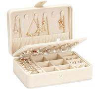 VINATO Boîte à Bijoux Femme Voyage - Boite a Bijoux pour Colliers, Boucles d'Oreilles & Bagues 16,5x12x5,7cm - Cadeau Élégant