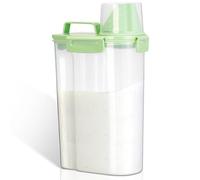 VINATO Boîte de Stockage, 2,5L Hermétique avec Bec Verseur, Conteneur pour Lessive en Poudre, Échelle de Mesure Integrée, Nourriture pour Chien/Chat, Échelle de Mesure Integrée, Semi-transparent