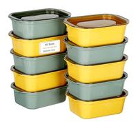 VINATO Boîte Plastique Alimentaire 10Pcs - 200ml Boite Hermétique Alimentaire en PP Sans BPA, Boîtes Alimentaires Empilables pour Congélation, Micro-Ondes & Lave-Vaisselle, 12 étiquettes