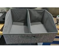 VINATO Boite Rangement Panier Rangement Cube de Rangement avec Séparateur Amovible Gris