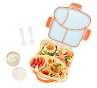 VINATO Boite Repas 900ML, Lunch Box BPA Free 4 Compartiments, Boite Pique Nique Hermétique avec Couverts, pour École et Voyage - Bleu