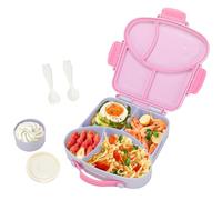 VINATO Boite Repas Enfant 900ML, Lunch Box BPA Free 4 Compartiments, Boite Pique Nique Enfant Hermétique avec Couverts, pour École et Voyage-Violet