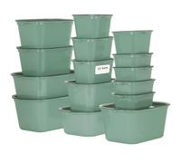 VINATO Boîtes Alimentaires Hermétiques (15 Pack) - Boite Plastique Alimentaire, Conservation Repas, Empilable, Micro-ondable & Congélation - Vert