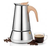 VINATO Cafetière Italienne 6 Tasses Moka Inox Compatible Induction & Tous Feux, Pour Café Aromatique à la Maison & Voyage