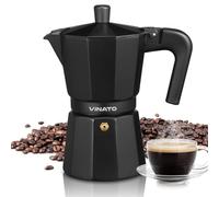 VINATO Cafetiere italienne, Cafetière Italienne en Aluminium pour la Plaque de Cuisson, Cafetière pour le Camping, Cafetière Moka 6 Tasses, avec Soupape de Sécurité, Ne convient pas à l'induction