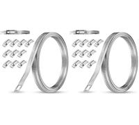 VINATO Collier de Serrage Inox 5m Bande Perforée en Métal + 10 Pièces Fixation, Collier Serrage Inox pour Tuyaux, Jardin, Automobile, Industrie (Lot de 2)