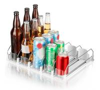 VINATO Distributeur Automatique de Canettes pour Frigo, Organisateur avec 5 Rangées Ajustables, Rangement Transparent Boissons et Bouteilles, Idéal Réfrigérateur de Cuisine et Camping-Car