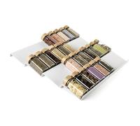 VINATO Étagère à Épices pour Tiroirs Modulable et Réglable, Organisateur de Tiroir Cuisine 8 Pièces en Plastique, Rangement Épices Cuisine avec Support Réglable,Blanc