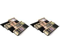 VINATO Étagère à Épices pour Tiroirs Modulable et Réglable, Organisateur de Tiroir Cuisine 8 Pièces en Plastique, Rangement Épices Cuisine avec Support Réglable,Noir (Lot de 2)