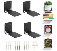 VINATO Etagere Flottante Murale,Set de 4 Etagères Murales pour Le Salon,Tablette Murale Métal Stable pour Cuisine,Chambre