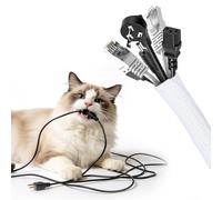 VINATO Gaine Cable Informatique 6m, Range Cable Gestion Ø13-20mm - Coupe et Retardant au feu pour Cinéma Maison, PC, Voiture Blanc