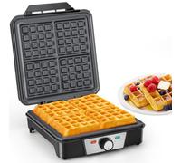 VINATO Gaufrier, Machine à Gaufre pour 4 Gaufres, Chaleur Rapide et Stable, Machine Gaufre avec Revêtement Antiadhésif des Plaques Chauffantes, Réglage Continu de la Température, Facile à Stocker