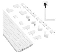 VINATO Goulotte de Cable, Cache Cable Mural, Cache Fil TV Mural Goulotte Electrique pour Cacher Les Câbles, Blanc(20mm*10mm, 12 PCS, 4.8m)