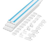 VINATO Goulotte de Cable, Cache Cable Mural, Cache Fil TV Mural Goulotte Electrique pour Cacher Les Câbles, Blanc(15mm*10mm, 12 PCS, 4.8m)