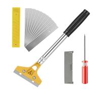 VINATO Grattoir en acier inoxydable 30 cm avec 10 lames de rechange - Grattoir à peinture, grattoir à vitre, racloir pour vitrocéramique, plaque induction & plancha