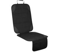 VINATO Housse de Protection Siège Auto Enfant - Antidérapante, Compatible ISOFIX, Noir Unitaire, avec Filet de Rangement intégré (48 x 58 cm)