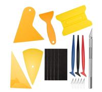 VINATO Kit de 10 Racloirs pour Films Automobile & Vitres - Set de racloirs avec raclette en Feutre, raclette Triangulaire, Micro raclette, grattoir à Bords et Cutter de précision pour Teinture