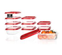 VINATO Lot de 10 Boîtes de Conservation 520ml - Rectangulaires, Empilables, Micro-ondes - Sans BPA, Pour Cuisine, Meal Prep, Congélation & Stockage Alimentaire - Inclut 12 Étiquettes