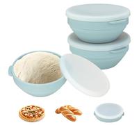 VINATO Lot De 2 Boite Fermentation Pizza, 16.7 * 16.7 * 7cm Récipients Alimentaires Pliables En Silicone Avec Couvercle Pour Pâte, Stockage, Camping & Micro-Ondes