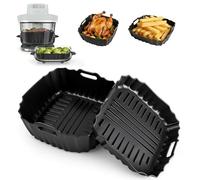 VINATO Lot de 2 Moules en Silicone pour Air Fryer, Design Évacue-Graisse, Compatible pour Ninja Crispi Pro AS101 et Autres Air Fryer