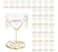 VINATO Lot de 30 Porte Nom Table Coeur Doré, Support de Place Et Porte Photo en Acier Inoxydable, Idéal pour Mariage, Banquet, Fête, Restaurant