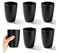 VINATO Lot de 6 Gobelet pour Brosse à Dents, Gobelets Rince-Bouche Noirs, Plastique de Qualité Alimentaire, Gobelet Plastique Réutilisables pour Salle de Bain, pour Adultes et Enfants