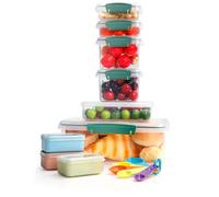 VINATO Lot de 9 Boîtes de Conservation Alimentaire avec 5 Cuillères, Boite de Conservation Hermétique Boite Plastique Alimentaire avec Couvercle. Sans BPA (3.85Lx1, 0.5Lx1, 0.4Lx2, 0.16Lx2, 0.12Lx3)