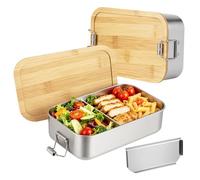 VINATO Lunch Box Inox 1000ml, Boîte Repas Hermétique avec Compartiment, Boite Alimentaire Inox avec Couvercle pour Bureau, École et Voyage, Lunch Box Anti-Fuite et Léger