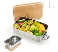 VINATO Lunch Box Inox 1000ml, Boîte Repas Hermétique avec Compartiment, Boite Alimentaire Inox pour Bureau, École et Voyage, Lunch Box Anti-Fuite et Léger