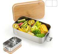 VINATO Lunch Box Inox 700ml, Boîte Repas Hermétique avec Compartiment, Boite Alimentaire Inox avec Couvercle pour Bureau, École et Voyage, Lunch Box Anti-Fuite et Léger