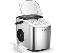 VINATO Machine a Glacons, 9 Glaçons en 6-8 Minutes, Machine à Glacons Petite 12kg/24h, Fonctionnement Silencieux, Machine a Glaçon Portative Pour maison, cuisine, Bureau,argent