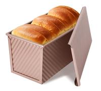 VINATO Moule Pain de Mie, Moule Pain de Mie avec Couvercle, 21 x 11 x 11cm, Rectangulaire Moule a Brioche pour Faire des Baguettes et des Brownies à Sandwich