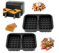 VINATO Moules à Gaufres en Silicone pour Air Fryer (Lot de 2) | Moule Gaufre Air Fryer pour Ninja | Accessoires Friteuse Sans Huile | Compatible AF400EU/AF451EU/AF500EU
