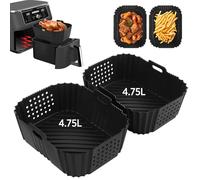 VINATO Moules Silicone Air Fryer 2 Pièces, Accessoires pour Ninja Double Stack XL 9.5L SL400EU (SL400UK/AF400UK/AF300UK), Plat Réutilisable Four/Micro-ondes (19x14x7cm)