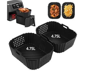 VINATO Moules Silicone Air Fryer 2 Pièces, 19x14x7cm Accessoires pour Ninja Double Stack XL 9.5L SL400EU (SL400UK/AF400UK/AF300UK), Plat Réutilisable Four, Micro-ondes