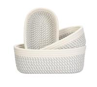 VINATO Panier de Rangement,Petit Panier Tressé, Lot de 3 Organisateur Salle de Bain Multifonctions (3 Tailles) - pour Salle de Bain, Cuisine, Chambre d'Enfants et Déco