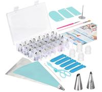 VINATO Poche a douille patisserie 83 Pièces, Set de Douilles en Acier Inoxydable, Sac à Pâtisserie et Boîte de Rangement, Accessoire pour Gâteaux, Cupcakes et Décoration Bleu