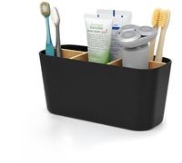 VINATO Porte Brosse à Dents, Support Brosse a Dent Electrique avec 5 Compartiments Amovible Rangement Brosses a Dent Organisateur de Salle de Bain Cuisine, Noir