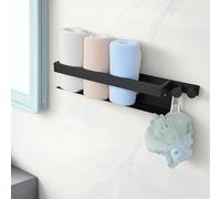 VINATO Porte Serviette Salle de Bain 43cm sans Percage avec 2 Méthodes d'Installation - Porte Serviette Mural pour Plusieurs Surfaces, Accroche Serviette Salle de Bain, Noir