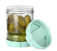 VINATO Pot Cornichon Retournable à Séparation Sec/Liquide | Bocal Hermétique, Conservation Aliments | Pour Légumes, Olives & Fruits (1.5L)