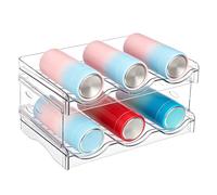 VINATO Range Bouteille Empilable, Casier à Bouteilles en Plastique Porte-Bouteille de Vin Porte Bouteille Frigo pour Réfrigérateur, Placard, Comptoir, Transparent(2 Couches 6 Bouteilles)