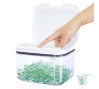 VINATO Rangement Lessive 2,8L, Boîte Pet, Transparent, Couvercle | Avec couvercle, joint en silicone, distributeur de lessive, doseur, pour poudre, capsules, perles parfumées