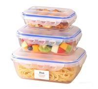 VINATO Set de 3 Boîtes de Conservation 580ml, 1300ml, 2500ml - Sans BPA, Étanche, Empilable, pour Micro-ondes et Lave-vaisselle