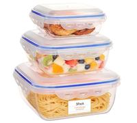 VINATO Set de 3 Boîtes de Conservation 650ml, 1500ml, 2800ml - Sans BPA, Étanche, Empilable, pour Micro-ondes et Lave-vaisselle