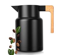 VINATO Thermos Café en Acier Inoxydable 304 - Pichet Isotherme Sans BPA avec Poignée Effet Bois, Étanche pour Café, Thé et Lait, Bouteille Isotherme 1,5L