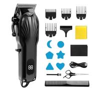 VINATO Tondeuse Cheveux Hommes Tondeuse Barbe Homme Kit Tondeuse à Barbe Professionnel avec USB Rechargeable et Écran LED Peigne Rasoir pour Cheveux, Noir