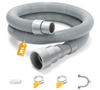 VINATO Tuyau Machine à Laver, Rallonge de Vidange Universelle 1M avec Support en U et 2 Colliers - Compatible Lave-Linge & Lave-Vaisselle, Installation Rapide Sans Outil, Antifuite