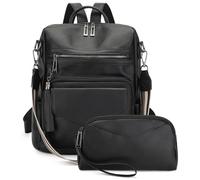 VINBAGGE Sac a Dos Femme en Cuir PU, Antivol Sacs à Main Portés Dos, Backpack avec bandoulière amovible pour le travail Voyage Collège Gif